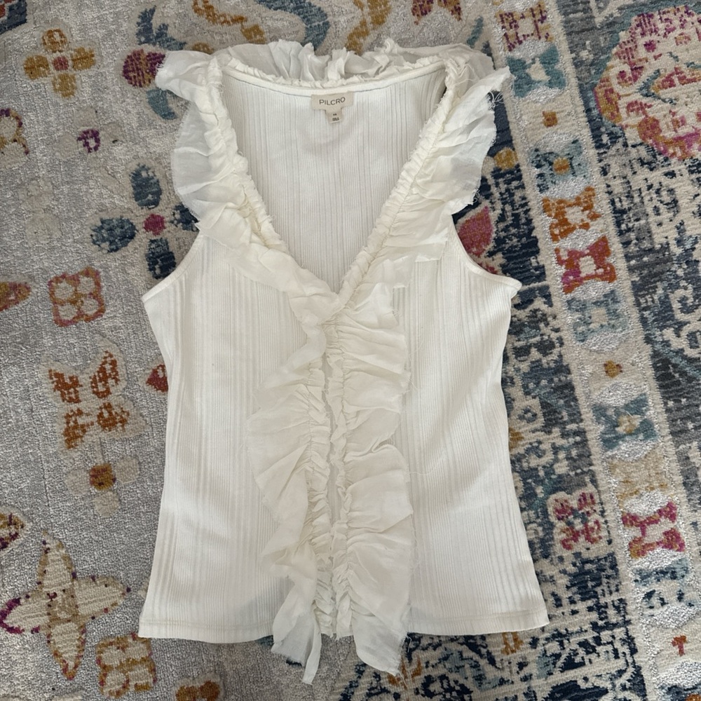 Anthropologie ruffle tank top